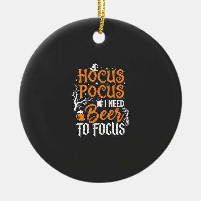Hocus Pocus Öl Halloween Design_1 Julgransprydnad Keramik (Framsidan)