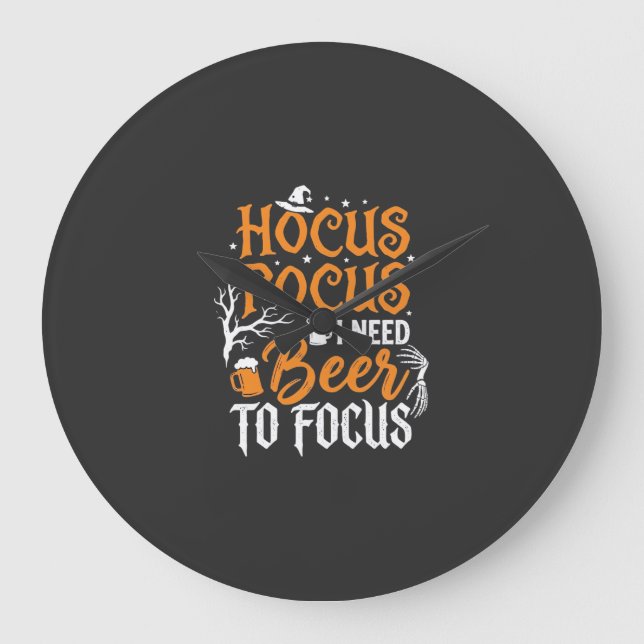 Hocus Pocus Öl Halloween Design_1 Stor Klocka (Framsida)