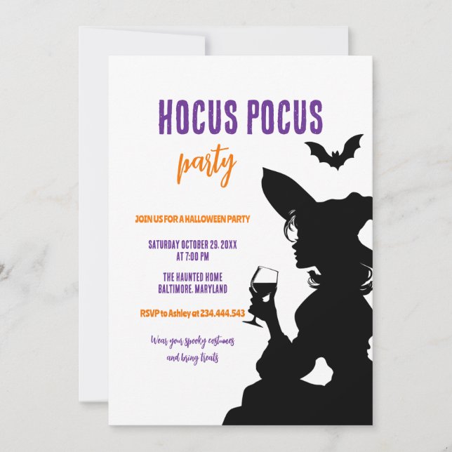 Hocus Pocus Party Halloween Witch Party Inbjudningar (Framsida)