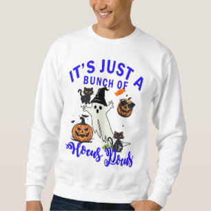 Hocus Pocus Quote Black Cat Halloween Hoodie Lång Ärmad Tröja