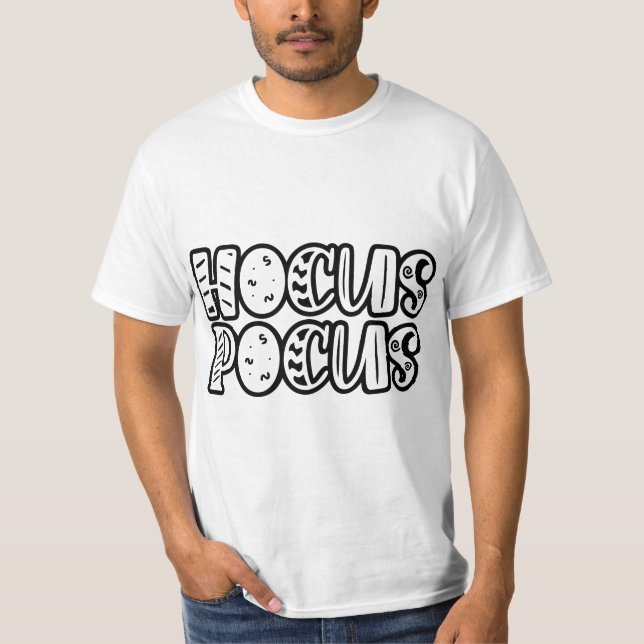 Hocus Pocus Retro Typography T-Shirt - Minimalisti (Framsida)