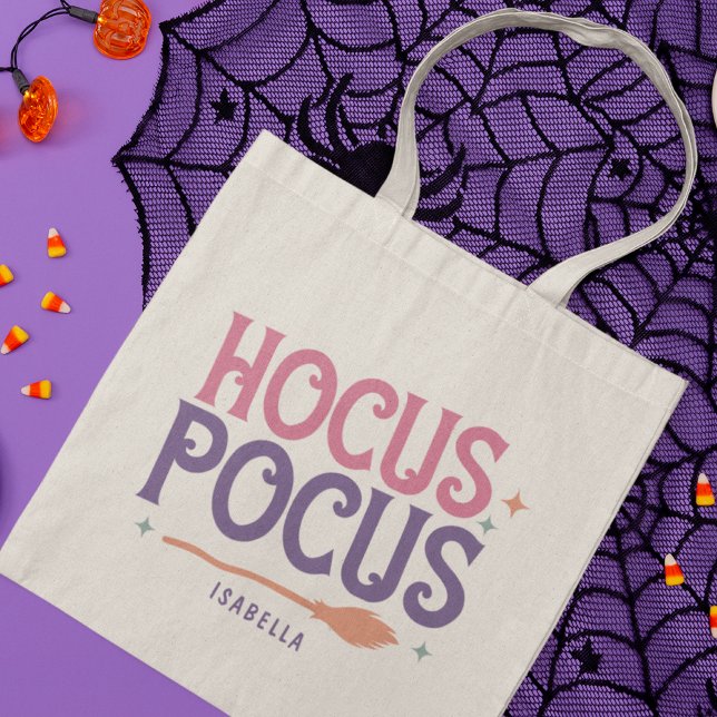 Hocus Pocus Rosa Lila Halloween Personlig Tygkasse (Skapare uppladdad)