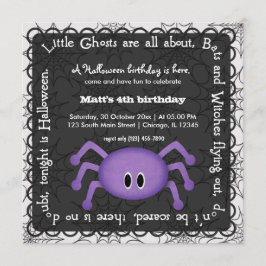 Hocus Pocus Spider Birthday Inbjudningar
