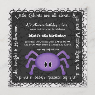 Hocus Pocus Spider Birthday Inbjudningar