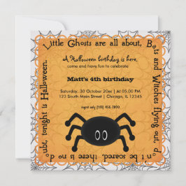 Hocus Pocus Spider Birthday Inbjudningar