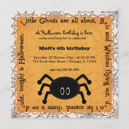 Hocus Pocus Spider Birthday Inbjudningar