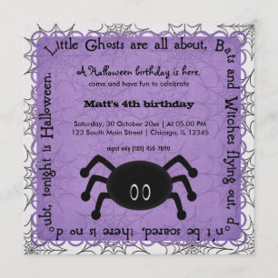 Hocus Pocus Spider Birthday Inbjudningar