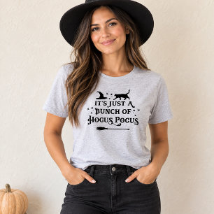 Hocus Pocus Svart Katt Häxa Grå Dam Halloween T Shirt