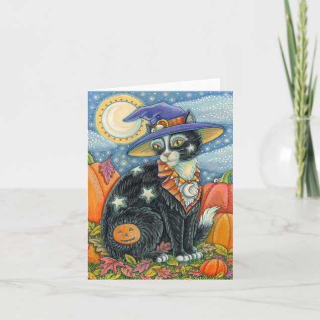 HOCUS POCUS SVART KATT HÄXA, MUS HALLOWEEN Blank Kort (Framsida)
