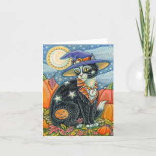 HOCUS POCUS SVART KATT HÄXA, MUS HALLOWEEN Blank Kort
