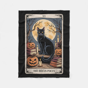 Hocus pocus Tarot Halloween Cat Pumpkin Mystic Fleecefilt