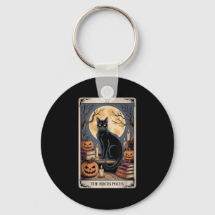 Hocus pocus Tarot Halloween Cat Pumpkin Mystic Nyckelring