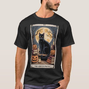 Hocus pocus Tarot Halloween Cat Pumpkin Mystic T Shirt