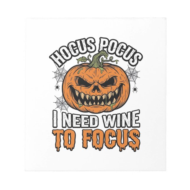 Hocus Pocus Vin Pumpa Halloween Tröja Design_1 Anteckningsblock (Framsida)