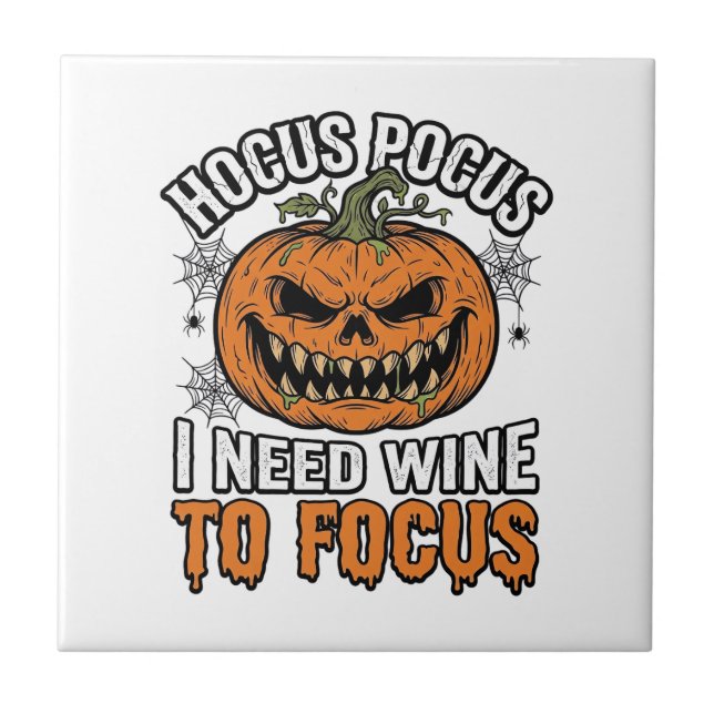 Hocus Pocus Vin Pumpa Halloween Tröja Design_1 Kakelplatta (Framsidan)