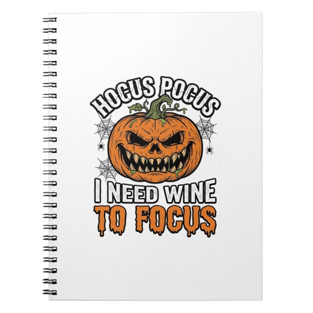 Hocus Pocus Vin Pumpor Halloween Tröja Design_1 Anteckningsbok (Framsidan)