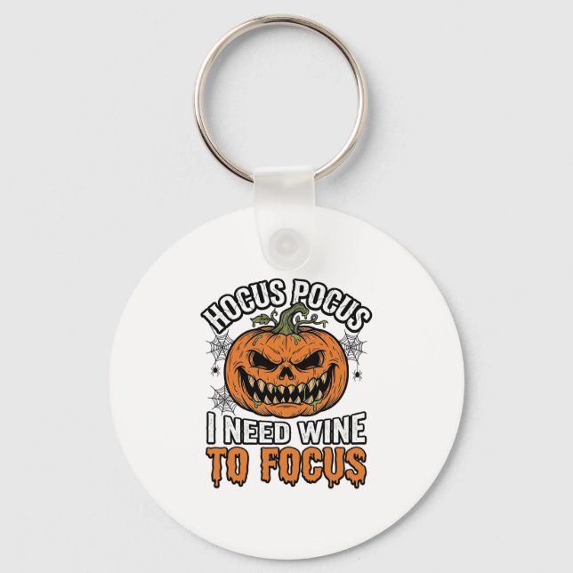 Hocus Pocus Vin Pumpor Halloween Tröja Design_1 Nyckelring (Framsida)