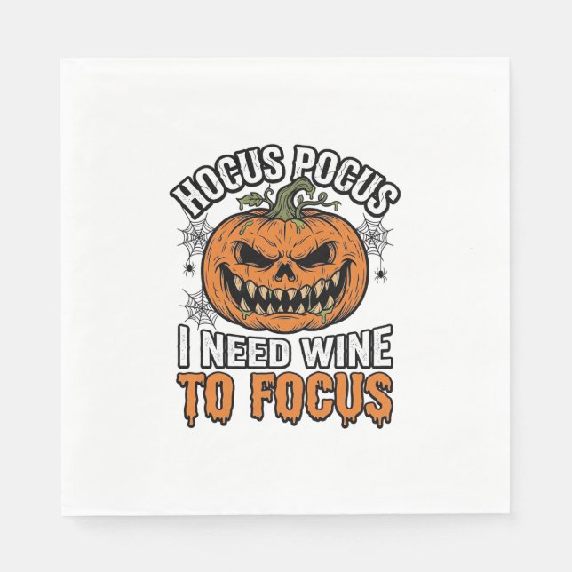 Hocus Pocus Vin Pumpor Halloween Tröja Design_1 Pappersservett (Framsidan)