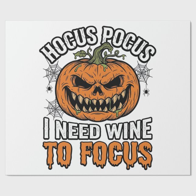 Hocus Pocus Vin Pumpor Halloween Tröja Design_1 Presentpapper (Platt)