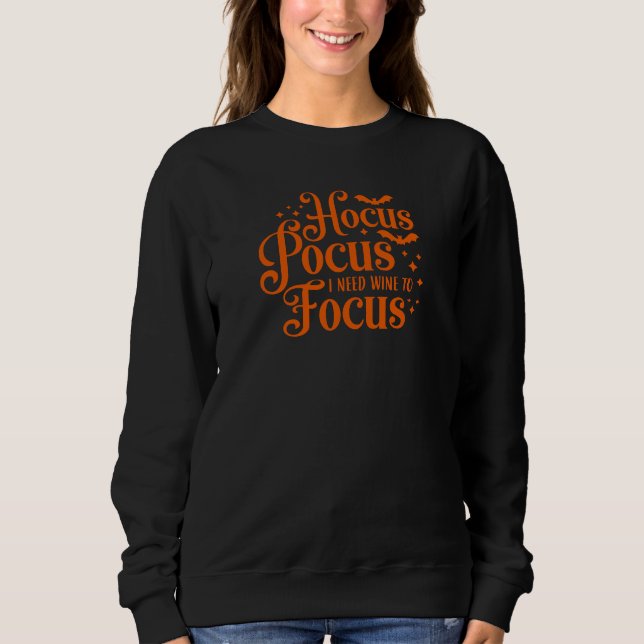 Hocus Pocus Vin till Focus Halloween T Shirt (Framsida)
