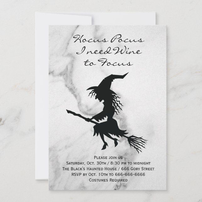 Hocus Pocus Witch Halloween Costume Party Inbjudningar (Framsida)