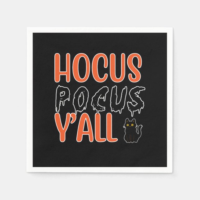 Hocus Pocus Y'all Halloween Cat Cat Design Pappersservett (Framsidan)