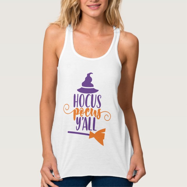 Hocus Pocus Y'all Linne Med Racerback (Framsida)