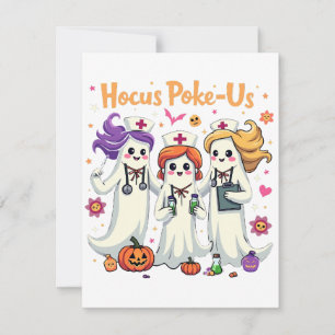 Hocus-Poke US Nursing Spooky Halloween Ghost Anteckningskort