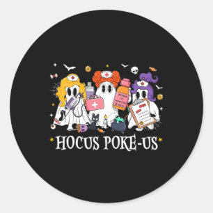 Hocus Poke-us Witch Nurse Funny Halloween Spooky H Runt Klistermärke