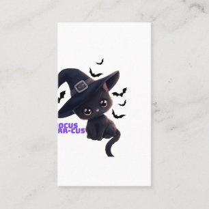 Hocus Purr-cus Söt Svart Katt Halloween Konst Klas Visitkort