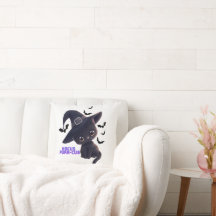 Hocus Purr Cute Black Cat Halloween Art Art