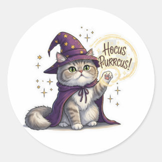 Hocus Purrcus Persian - Funny Halloween Cat Runt Klistermärke