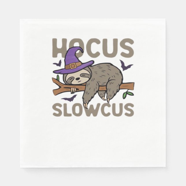Hocus Slowcus Funny Halloween Sloth Classic T-Shir Pappersservett (Framsidan)