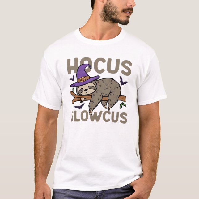 Hocus Slowcus Rolig Halloween Trögdjur Klassisk T- T Shirt (Framsida)