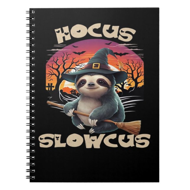 Hocus Slowcus Sloth älskare Halloween costume tee  Anteckningsbok (Framsidan)