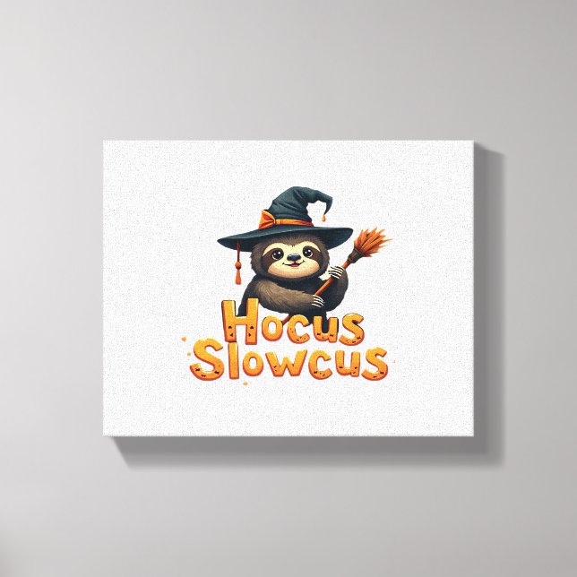 Hocus Slowcus Sloth älskare Halloween costume tee  Canvastryck (Framsida)