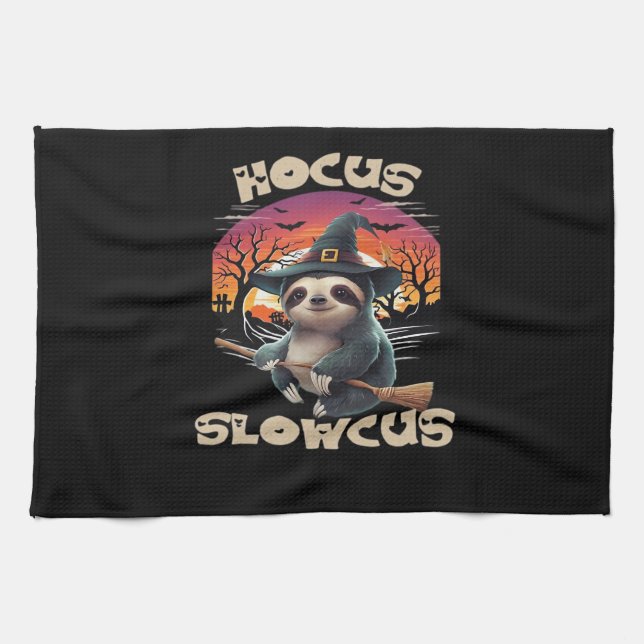 Hocus Slowcus Sloth älskare Halloween costume tee  Kökshandduk (Horisontell)