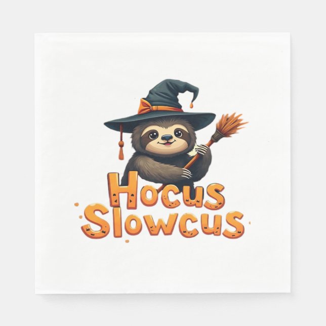 Hocus Slowcus Sloth älskare Halloween costume tee  Pappersservett (Framsidan)