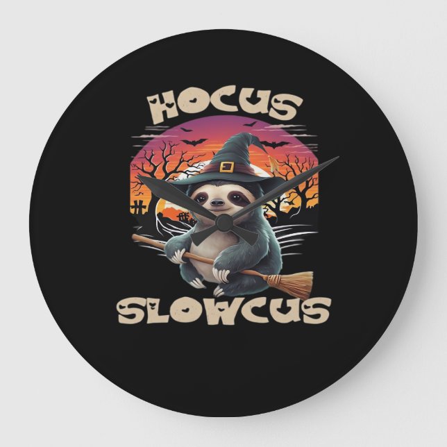 Hocus Slowcus Sloth älskare Halloween costume tee  Stor Klocka (Framsida)