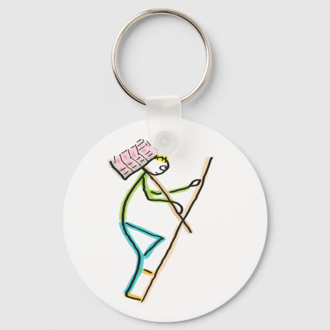 Hod Carrier Stickman Nyckelring (Framsida)