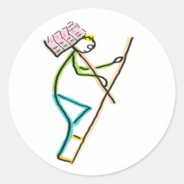 Hod Carrier Stickman Runt Klistermärke