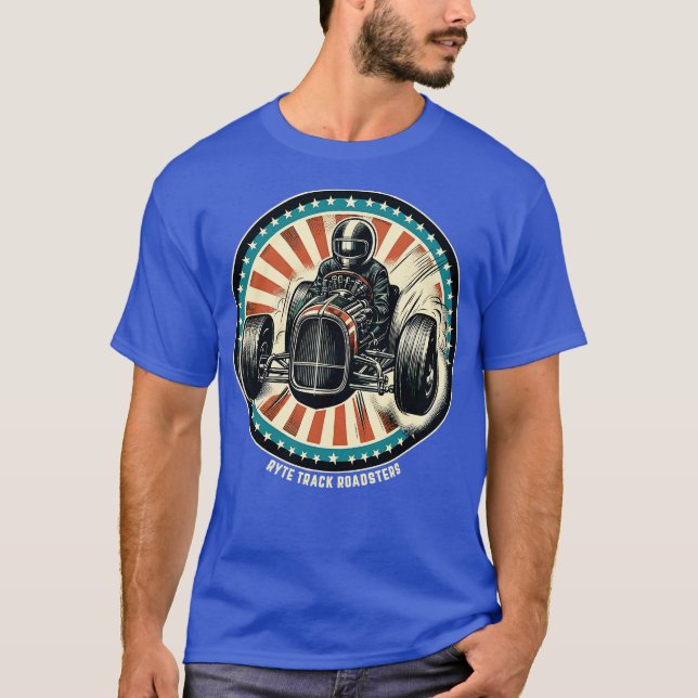 Hod Rod Racing Comic Book Style T Shirt (Framsida)