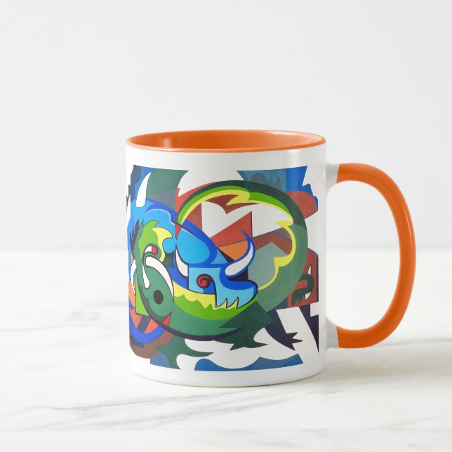 Hodags 8, roliga picasso inspirerade Hodag modern Mugg (Höger)