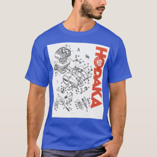 Hodaka 1970-talets motorcykel Dirtcycle Exploded E T Shirt