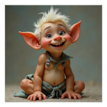 Hodge Baby Troll Glansig Affisch