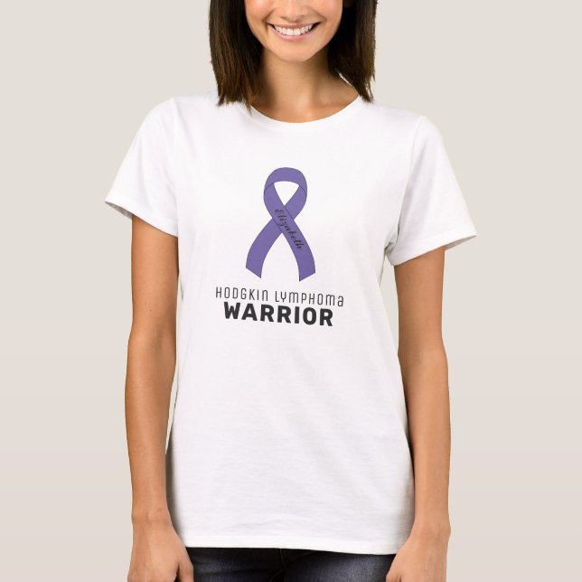 Hodgkin Lymphoma Cancer Ribbon White T- Shirt T Shirt (Framsida)