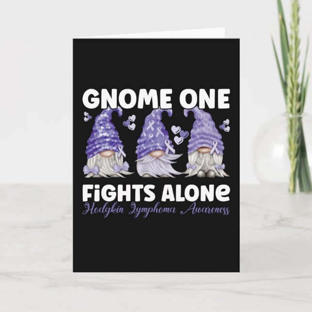 Hodgkin Lymphoma Cancer Violet Ribbon Gnome Kort (Framsida)
