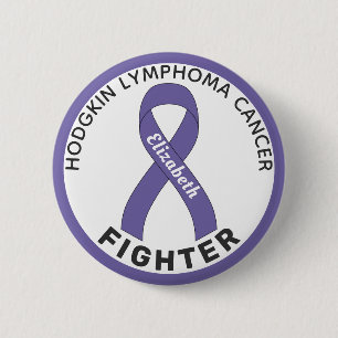 Hodgkin Lymphoma Fighter Ribbon White Button Knapp