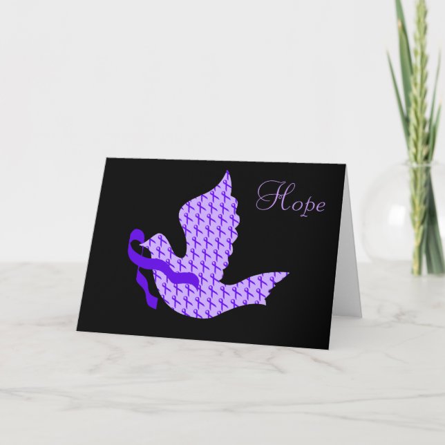 Hodgkinlymfom av Hope Violet Ribbon Helgkort (Framsida)