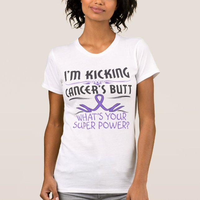 Hodgkins lymfkörtelcancer som sparkar t shirt (Framsida)